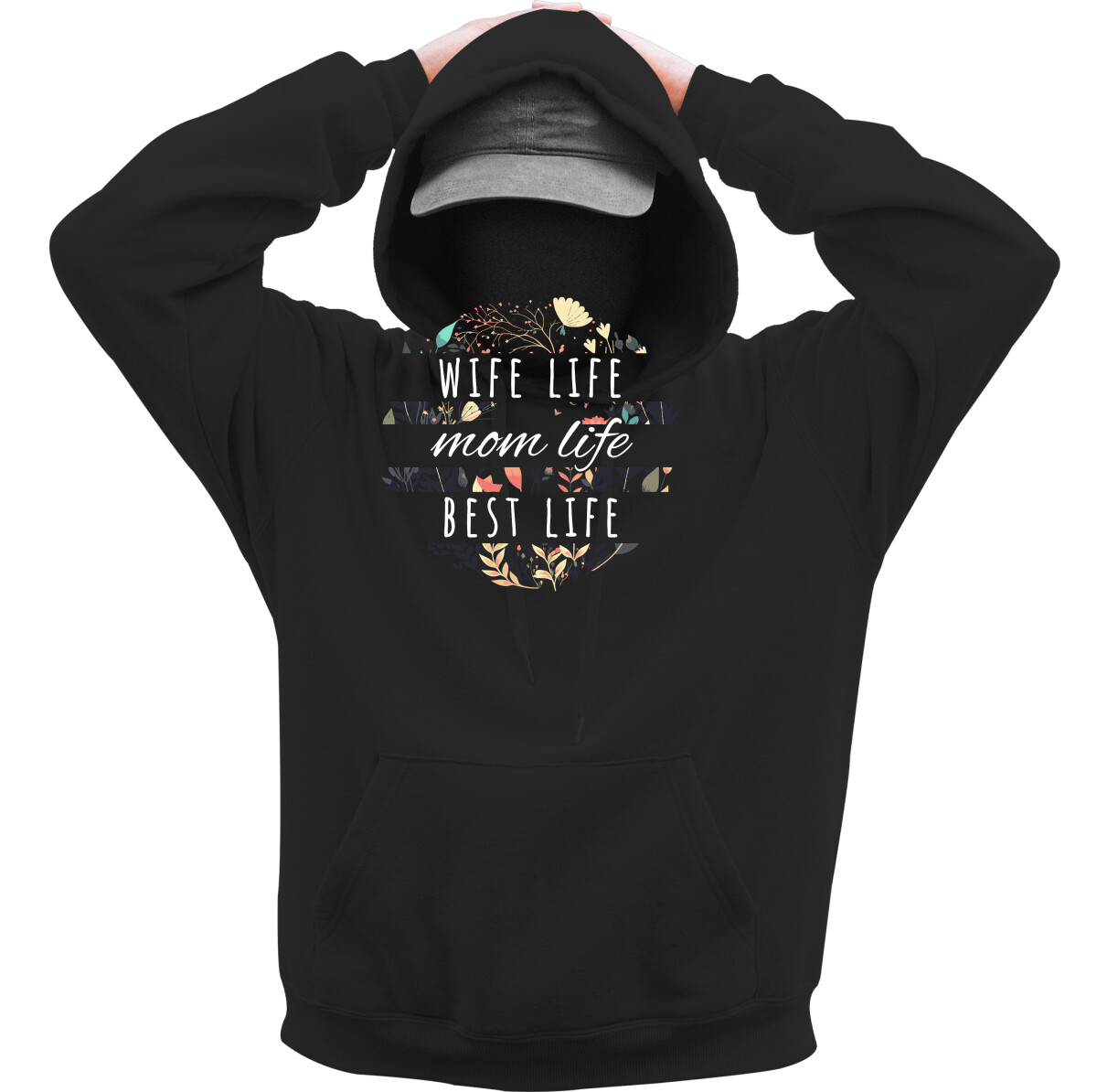 Kapucnis belebújós pulóver