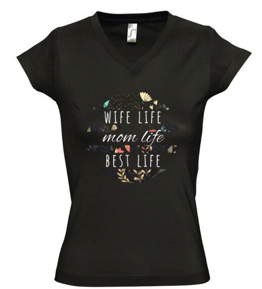 Női V nyakú póló