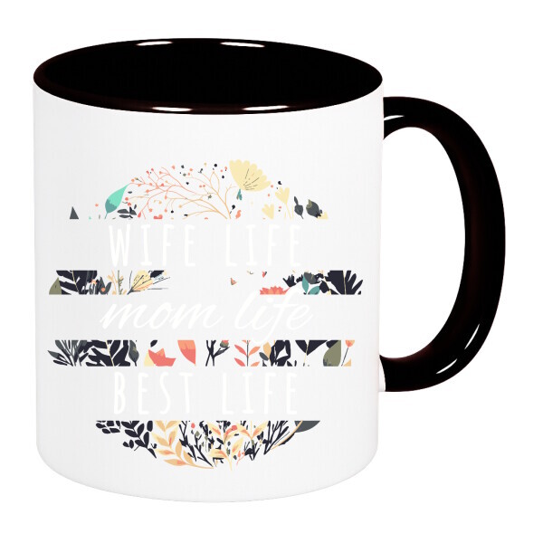 Színes fülű és belsejű bögre