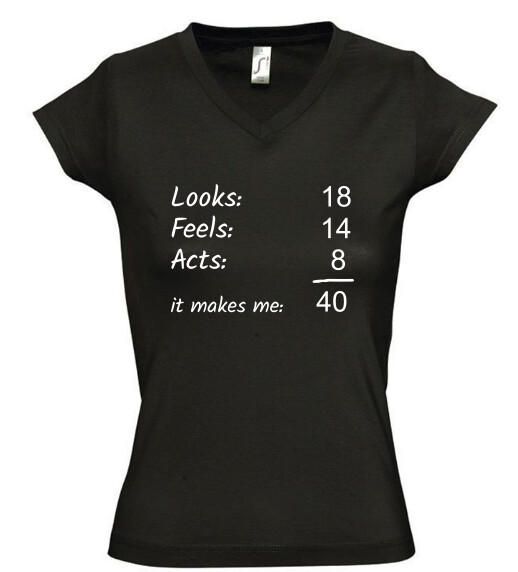 Női V nyakú póló