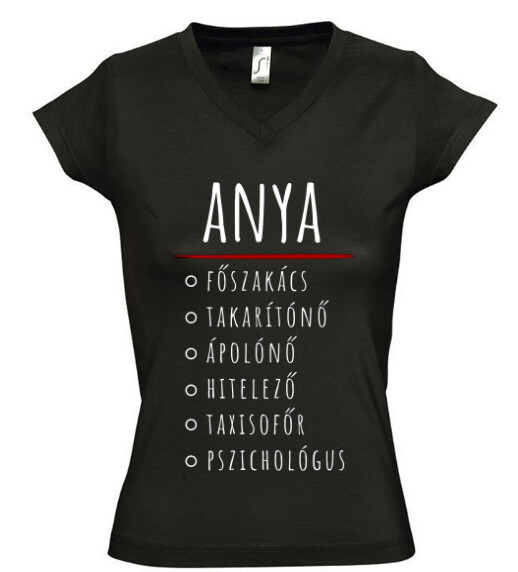 Női V nyakú póló