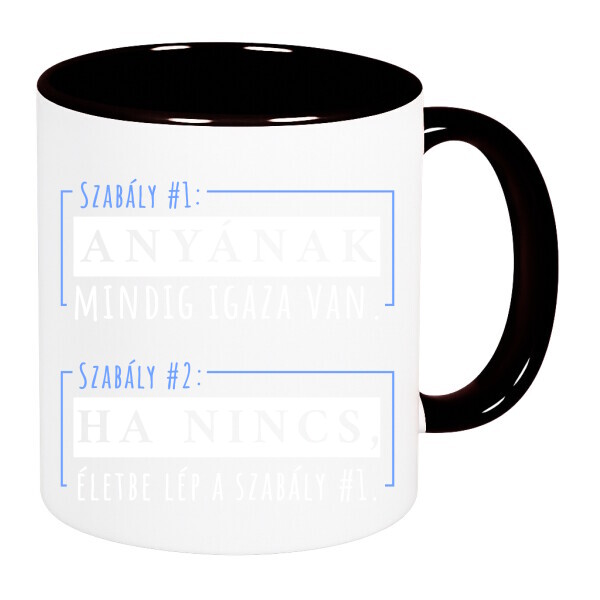 Színes fülű és belsejű bögre