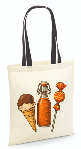 Vászontáska - színes fülű 