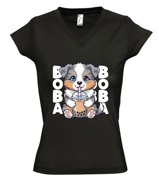 Női V nyakú póló