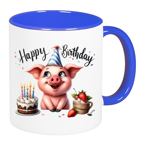 Színes fülű és belsejű bögre