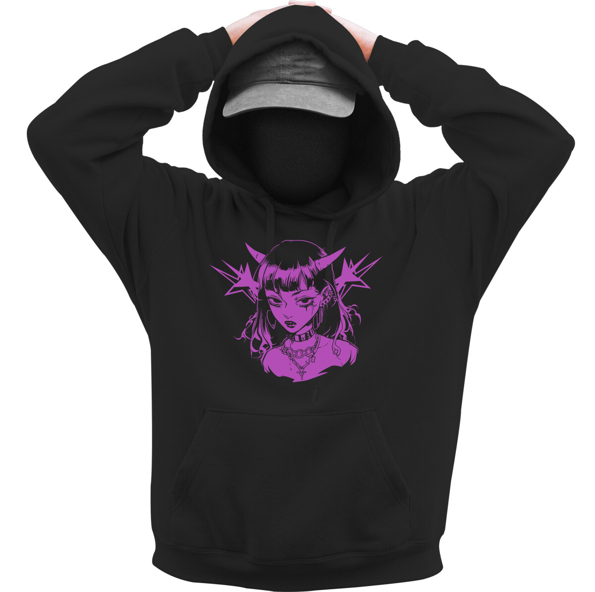 Kapucnis belebújós pulóver