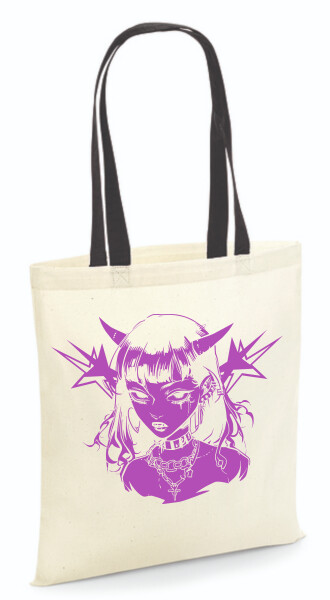 Vászontáska - színes fülű 