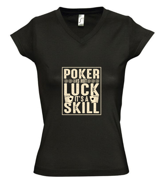 Női V nyakú póló