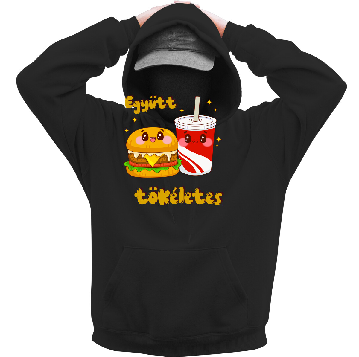 Kapucnis belebújós pulóver