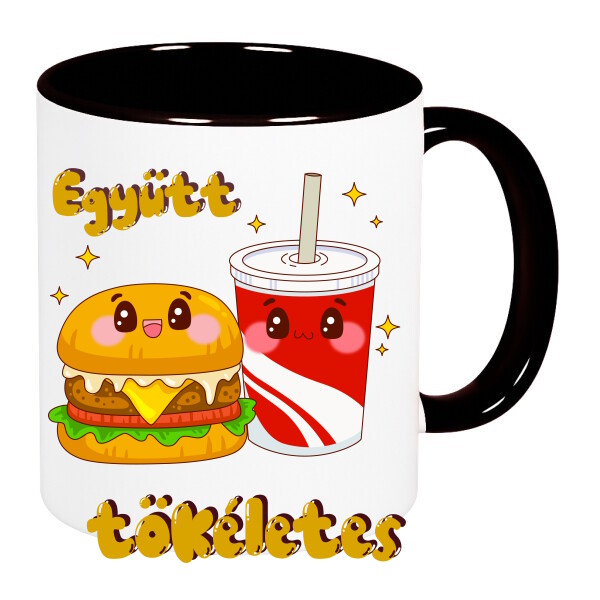 Színes fülű és belsejű bögre