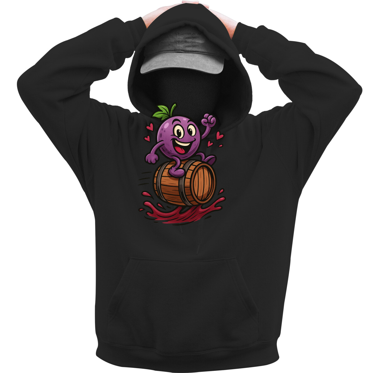 Kapucnis belebújós pulóver