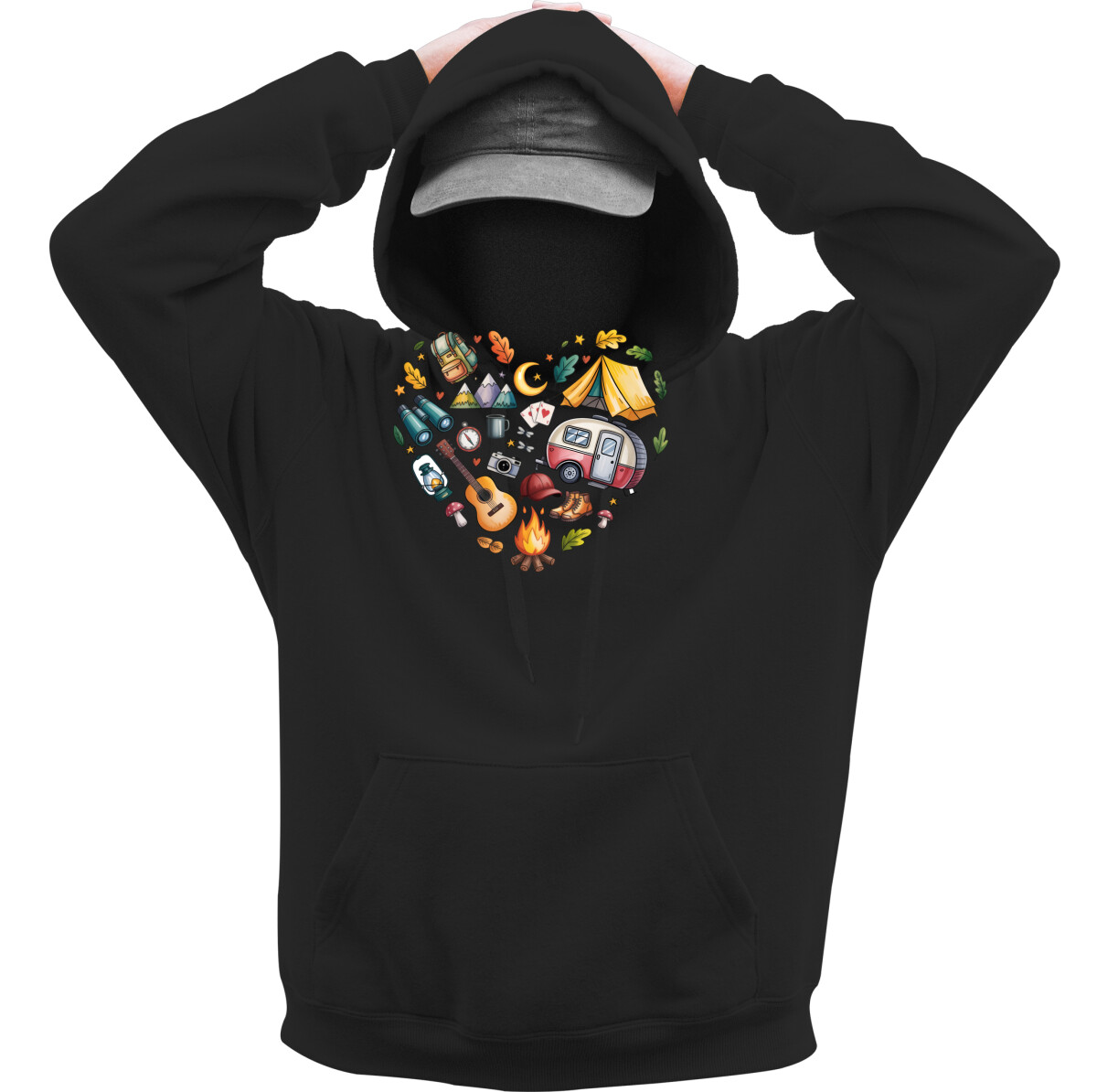 Kapucnis belebújós pulóver