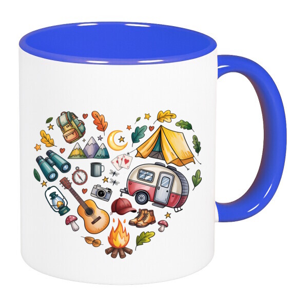 Színes fülű és belsejű bögre