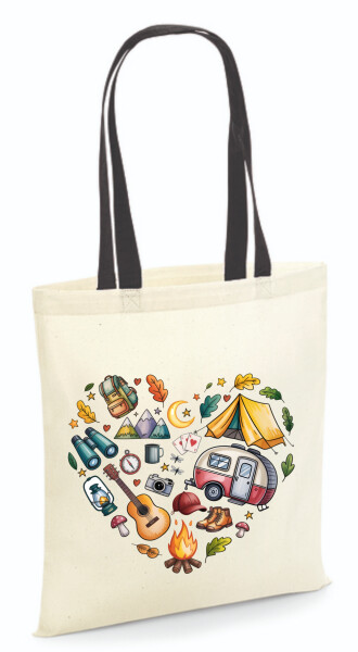 Vászontáska - színes fülű 