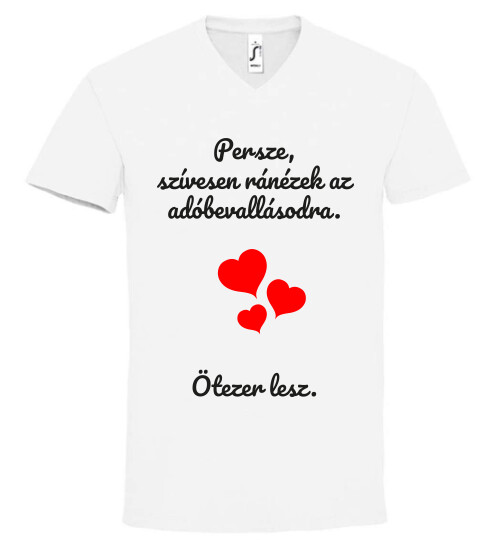 Unisex V nyakú póló