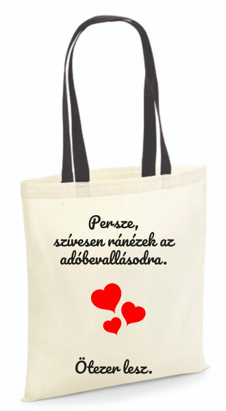 Vászontáska - színes fülű 
