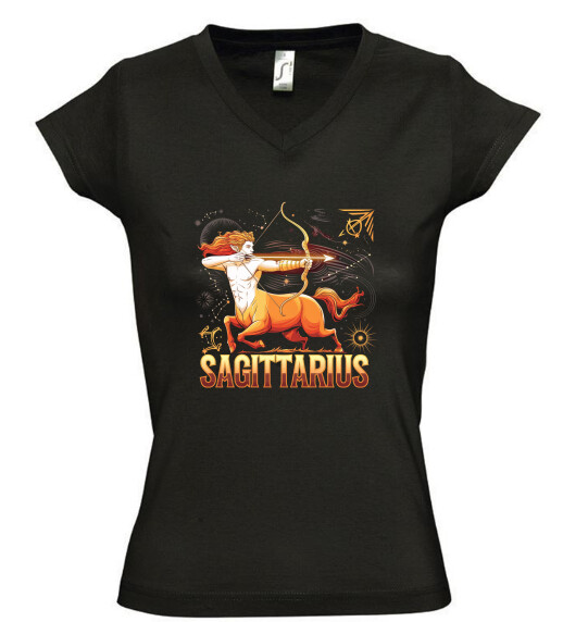 Női V nyakú póló