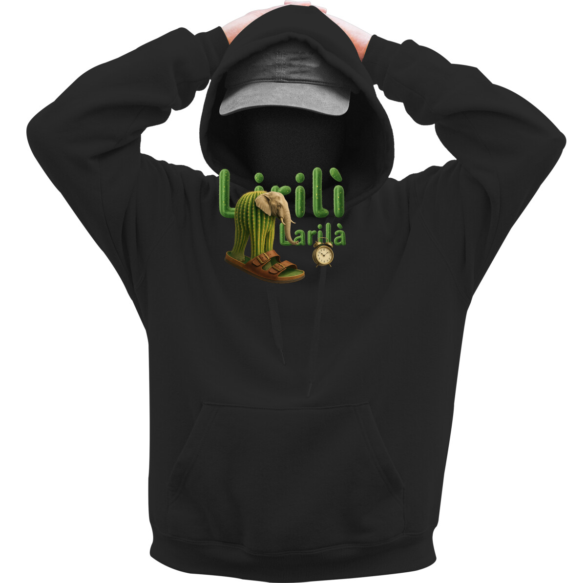 Kapucnis belebújós pulóver