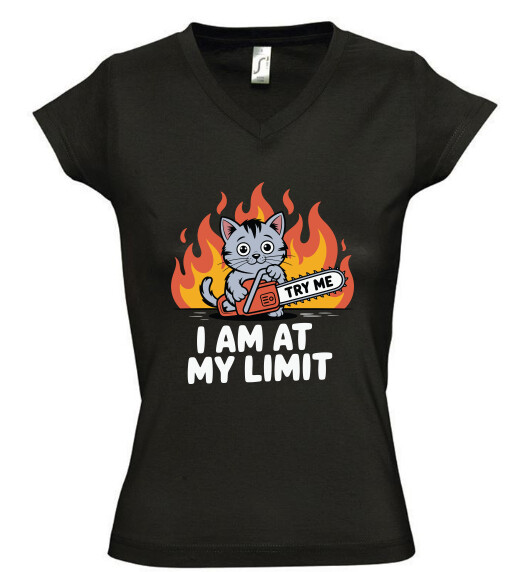 Női V nyakú póló