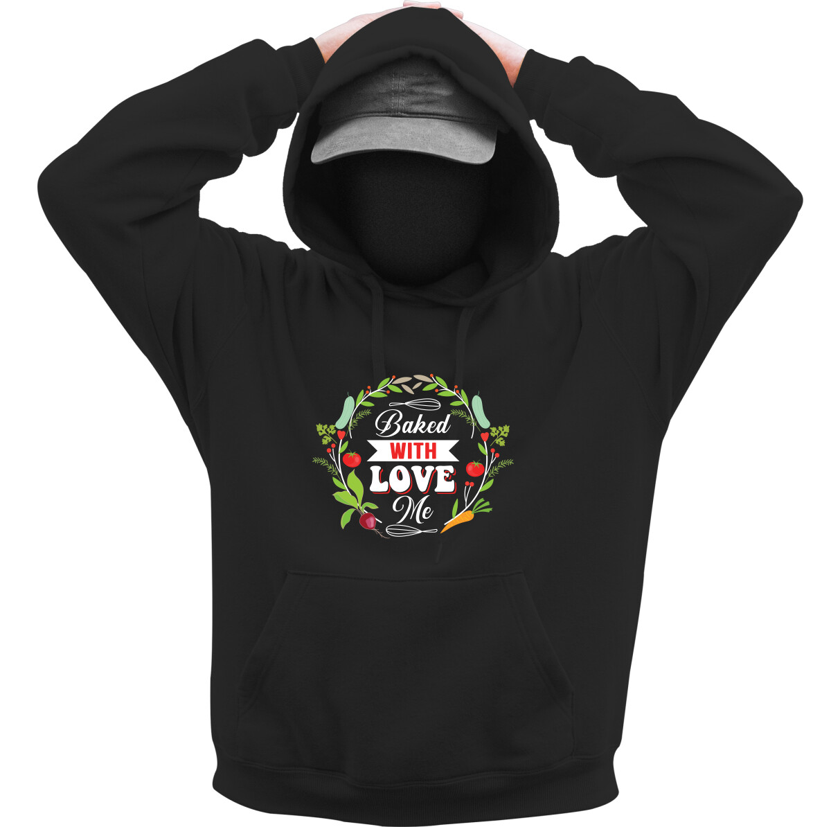 Kapucnis belebújós pulóver