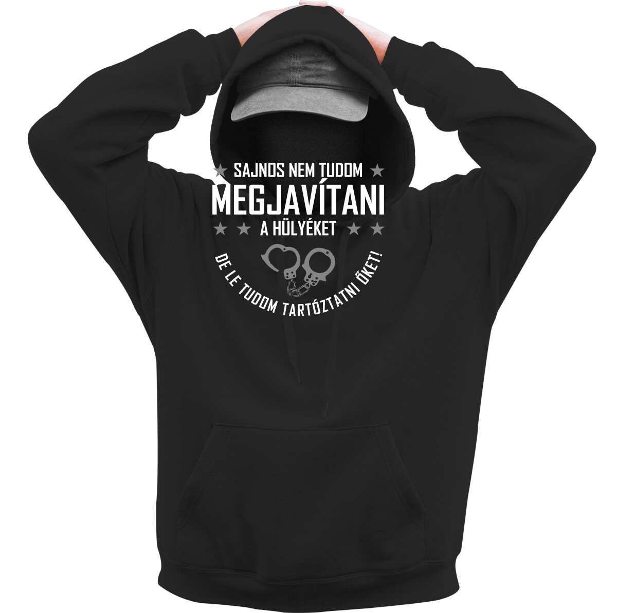 Kapucnis belebújós pulóver