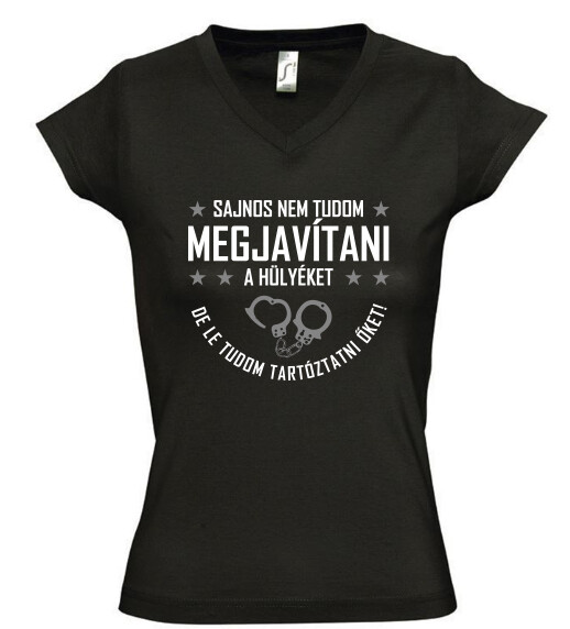 Női V nyakú póló