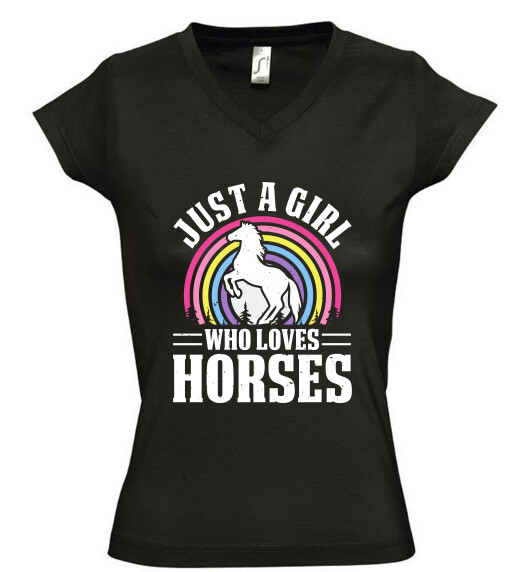 Női V nyakú póló