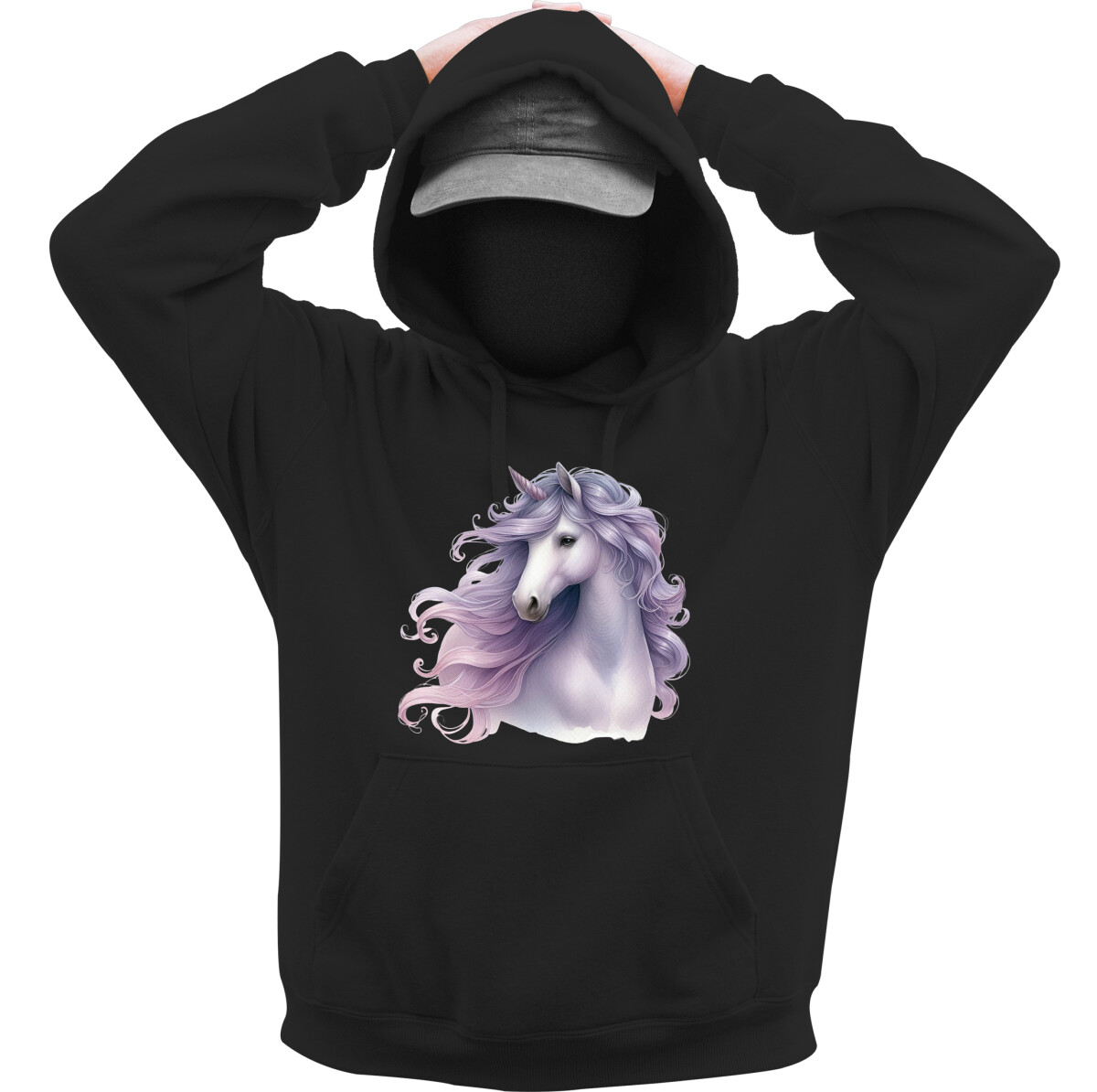 Kapucnis belebújós pulóver