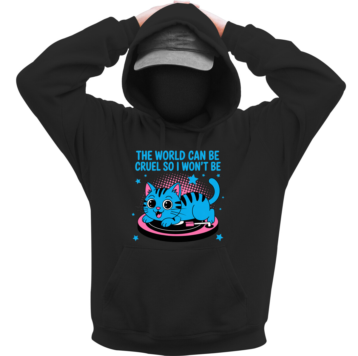 Kapucnis belebújós pulóver