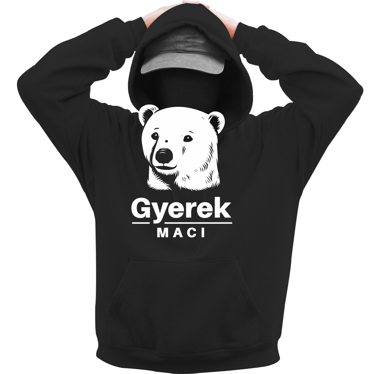 Kapucnis belebújós pulóver