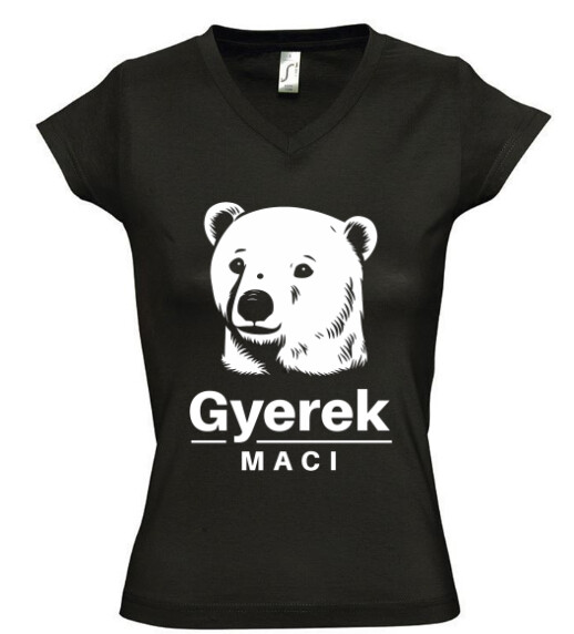 Női V nyakú póló