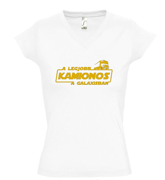 Női V nyakú póló