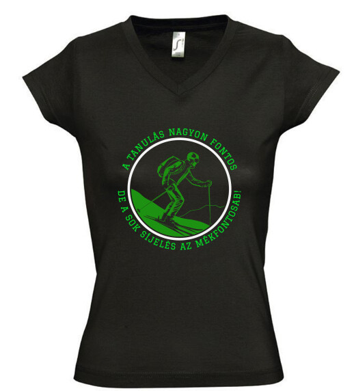 Női V nyakú póló