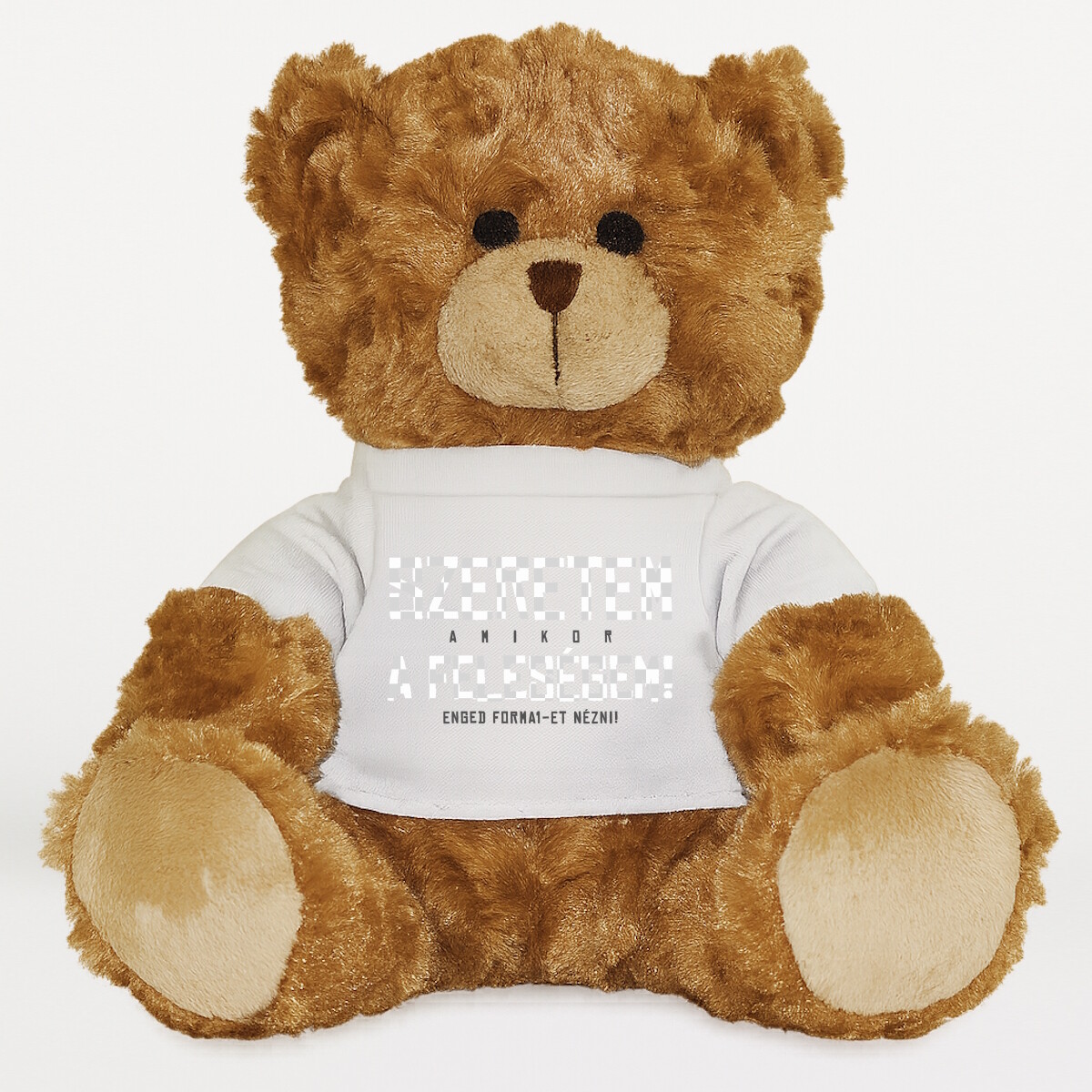 Plüssmaci egyedi pólóval