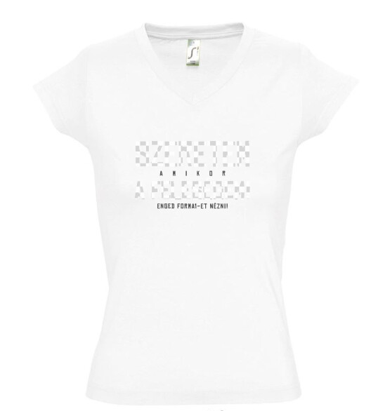 Női V nyakú póló