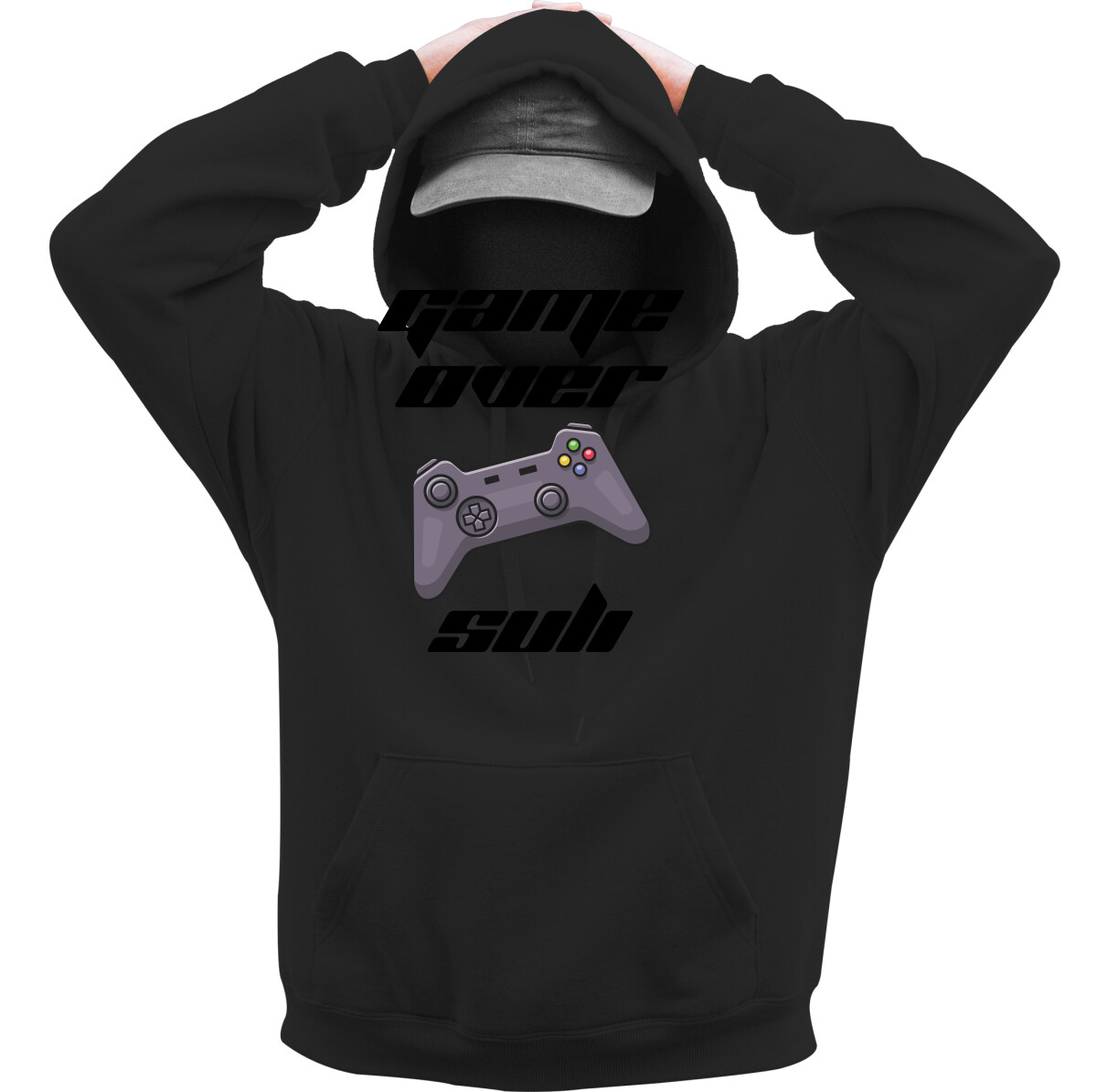 Kapucnis belebújós pulóver