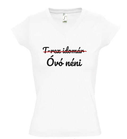 Női V nyakú póló