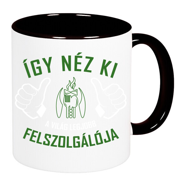 Színes fülű és belsejű bögre