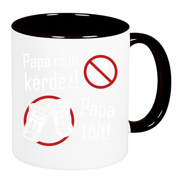 Színes fülű és belsejű bögre