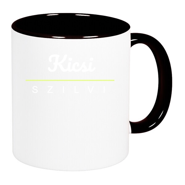 Színes fülű és belsejű bögre