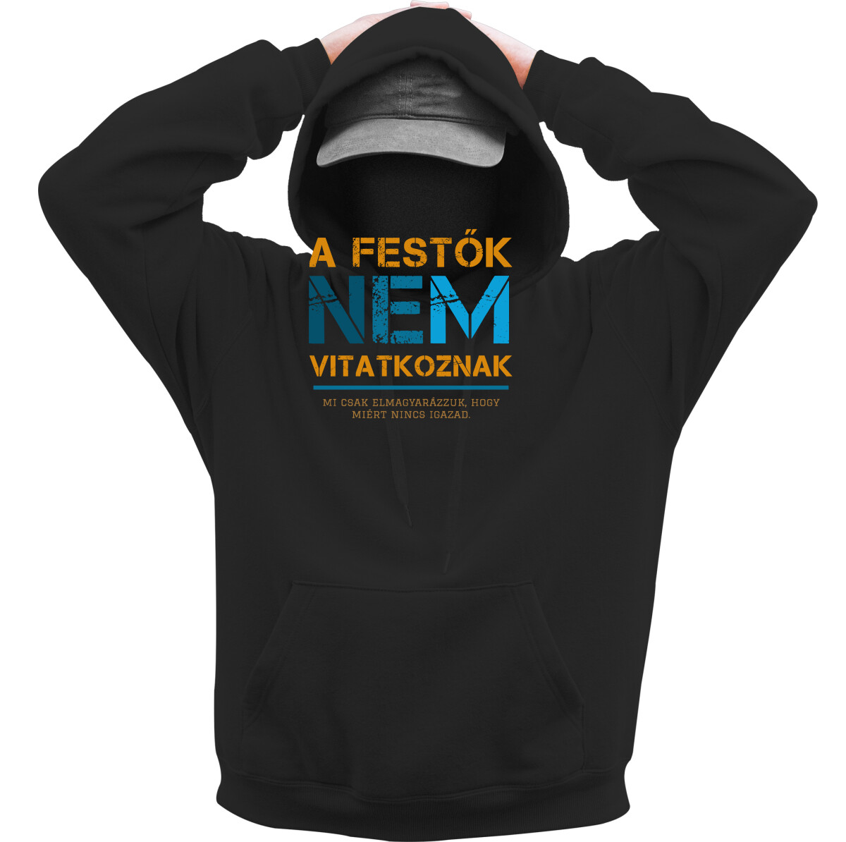 Kapucnis belebújós pulóver