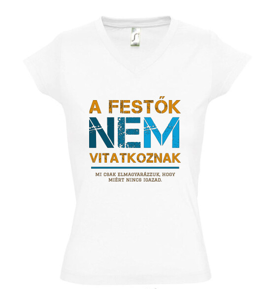Női V nyakú póló
