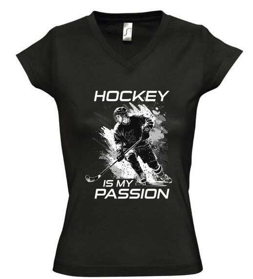 Női V nyakú póló