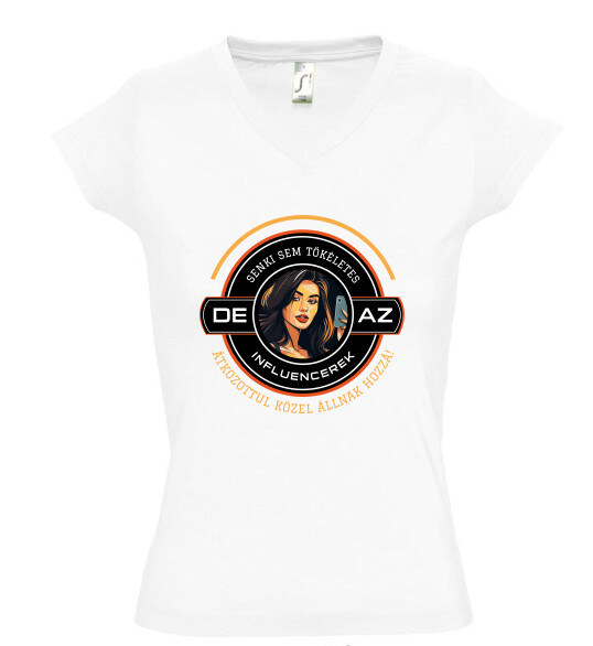 Női V nyakú póló