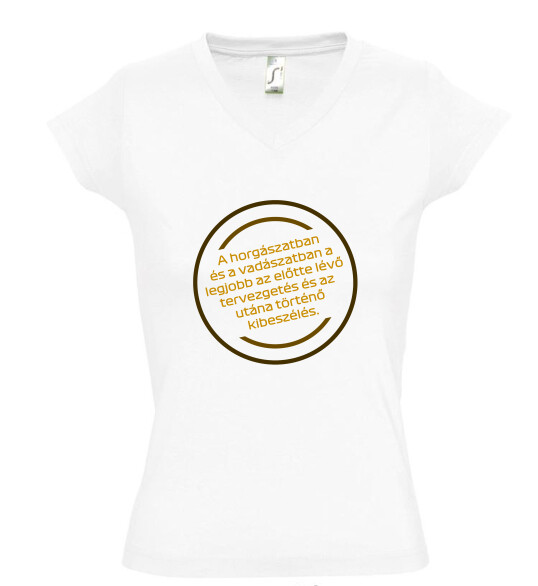 Női V nyakú póló