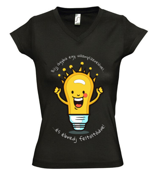 Női V nyakú póló