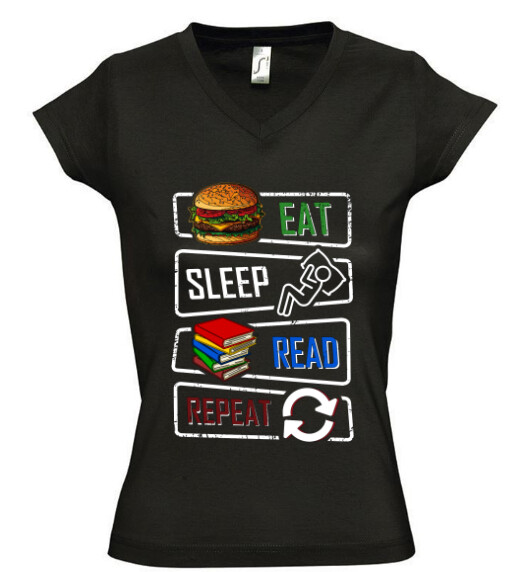 Női V nyakú póló