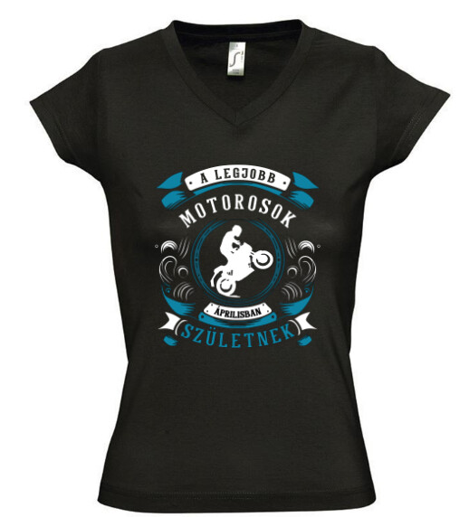 Női V nyakú póló