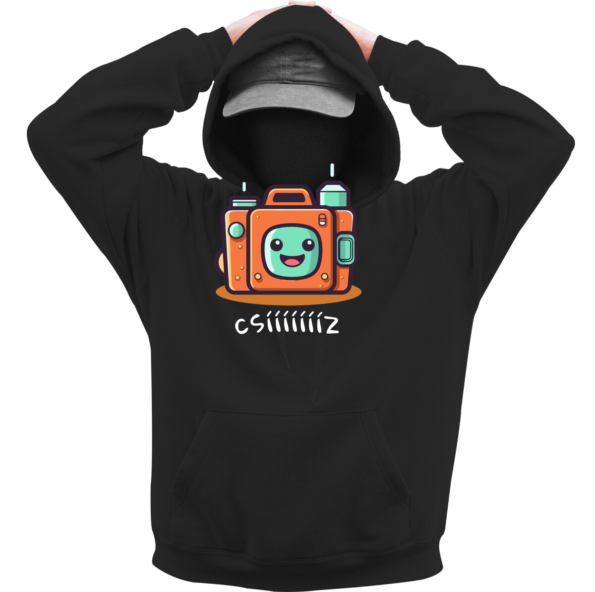 Kapucnis belebújós pulóver