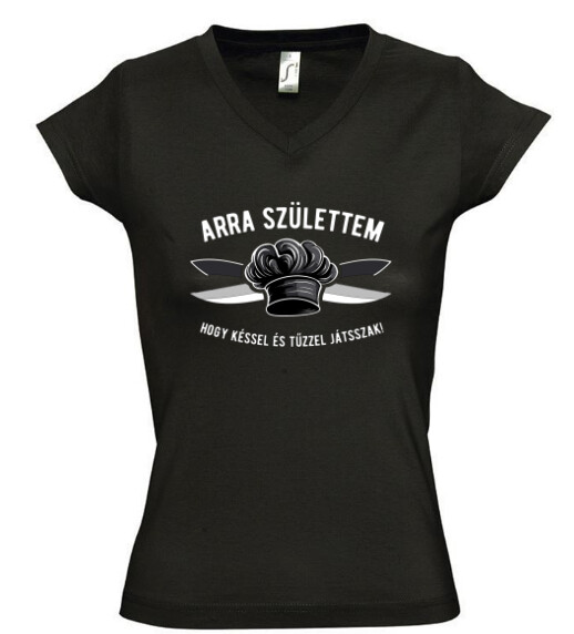 Női V nyakú póló